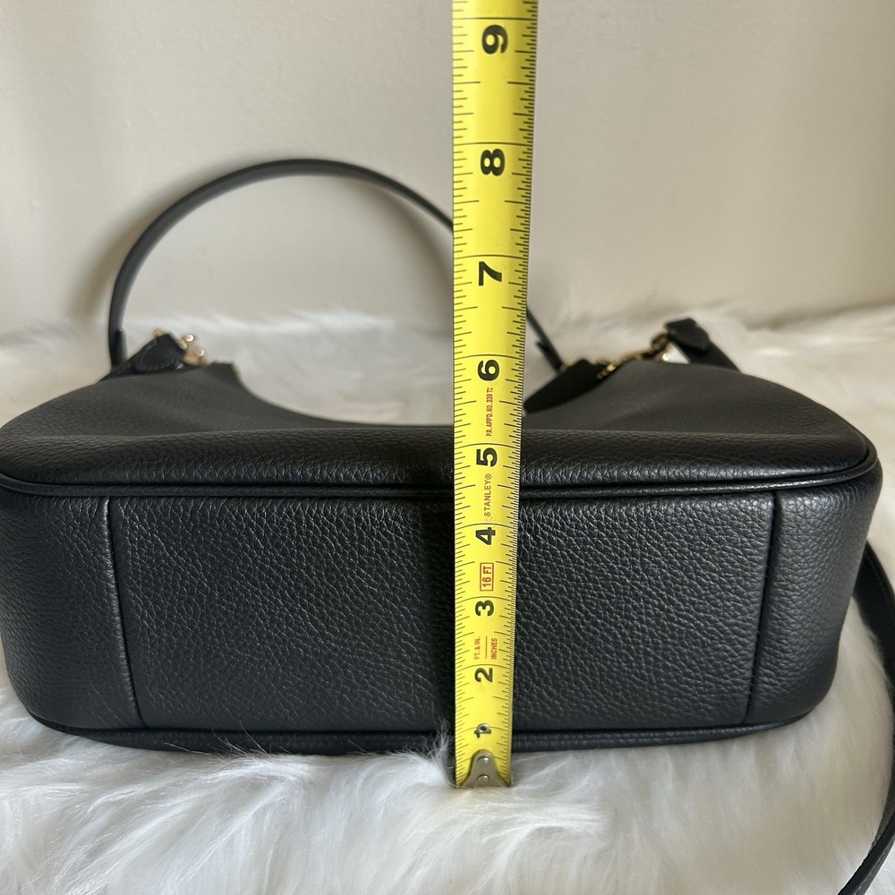 Coach Teri Hobo Bag Black Pebbled Leather Crossbody Handbag C1555 - Picture 9 of 9